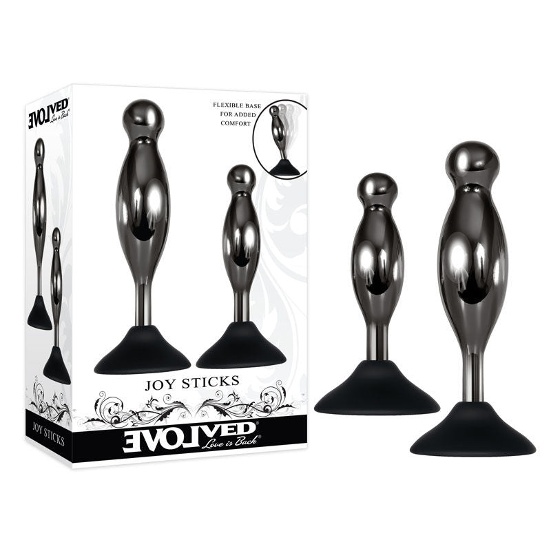 Evolved - joy sticks - butt plug kit - Product front view and box front view | Flirtybay.com.au